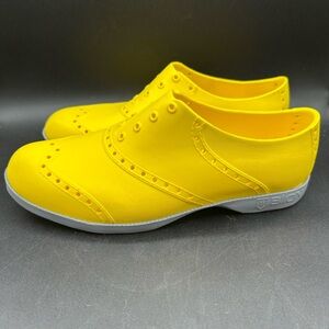 Biion Oxford Unisex Golf Shoes Yellow Spikeless Rubber Size Men's 8 Women's 10